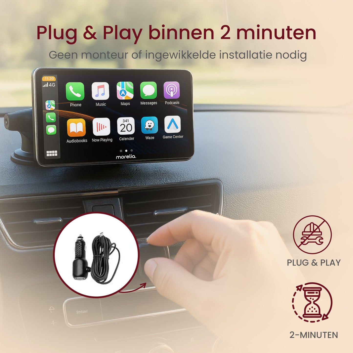 Carplay Scherm - 7 inch - Geschikt Voor Apple & Android
