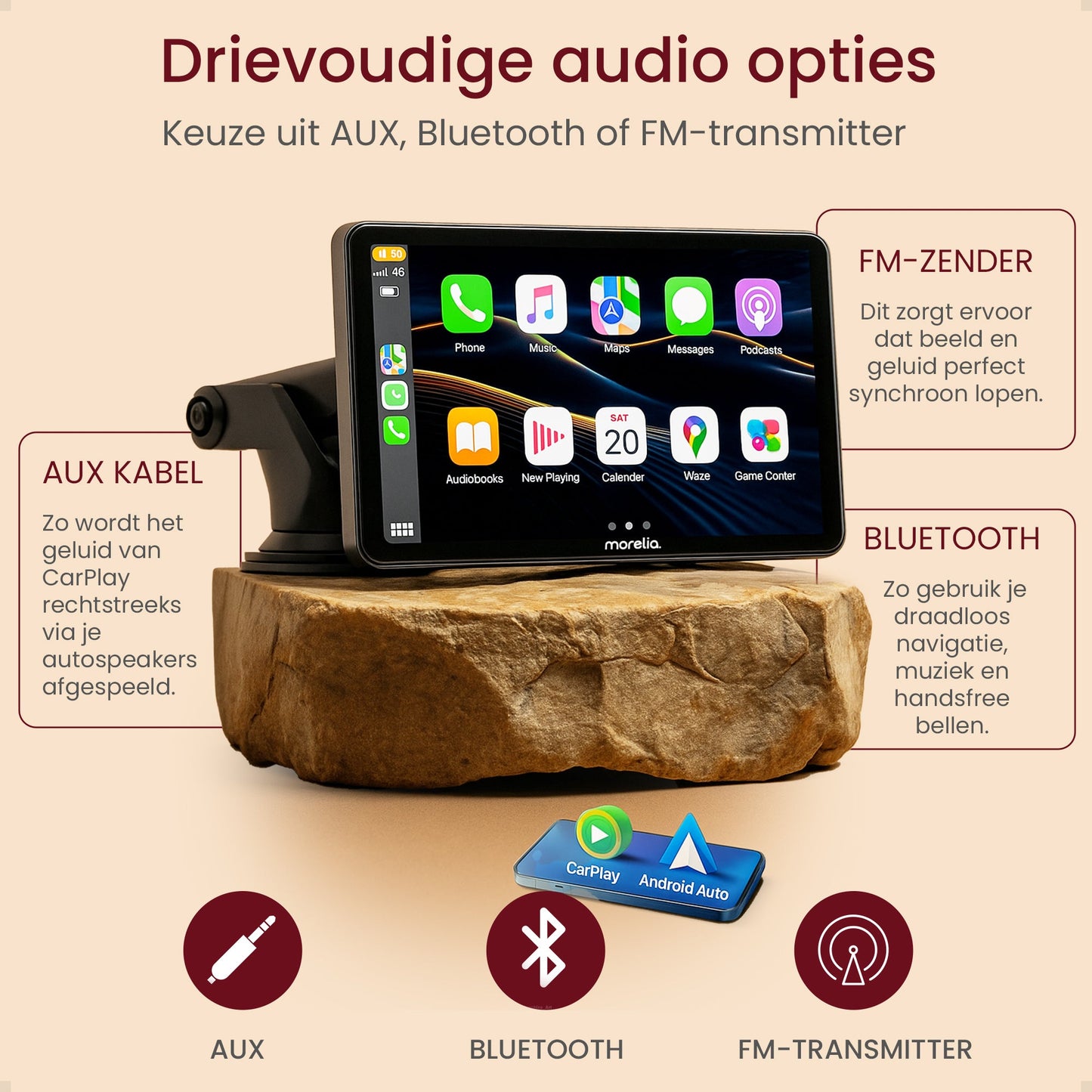 Carplay Scherm - 7 inch - Geschikt Voor Apple & Android