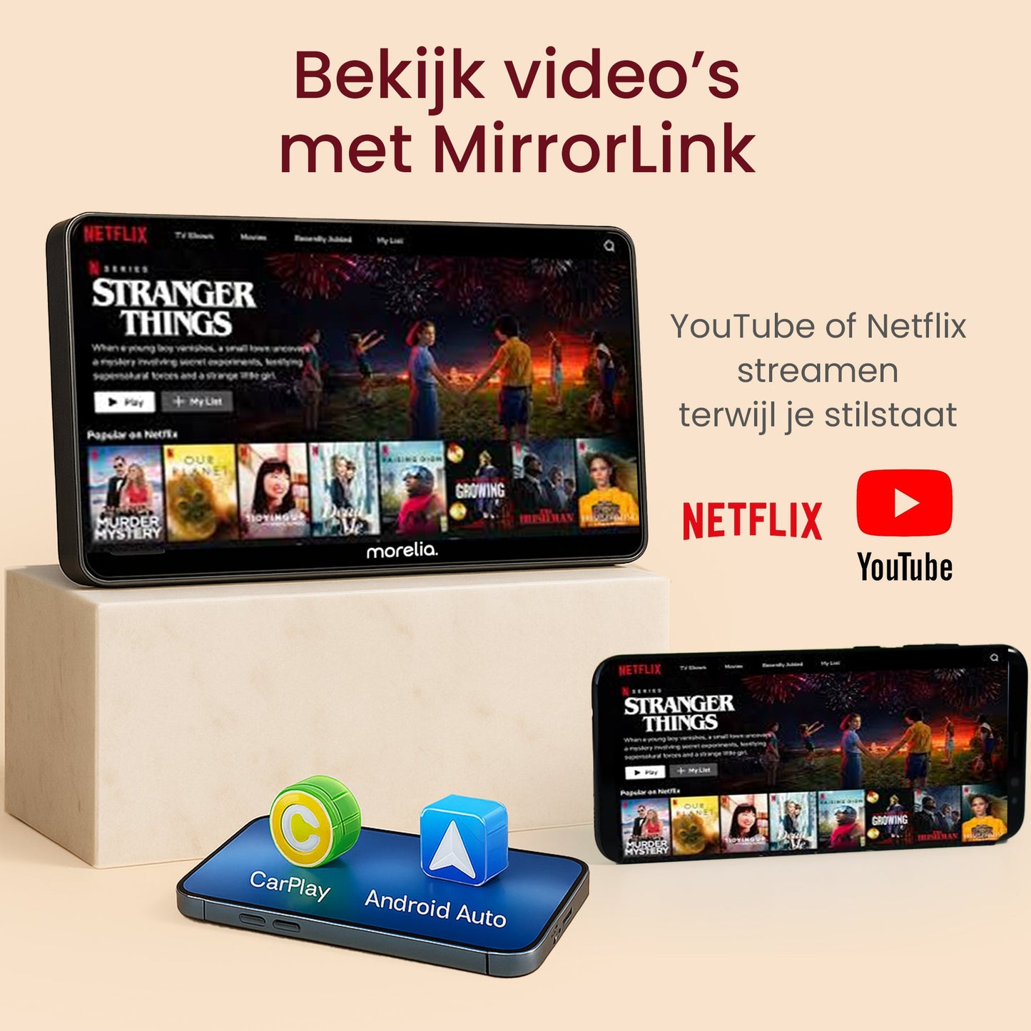 Carplay Scherm - 7 inch - Geschikt Voor Apple & Android